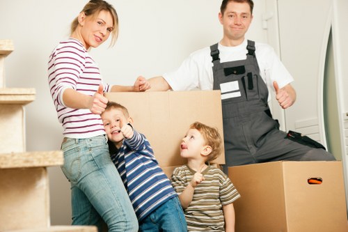 Carefully packed boxes ready for transport during a Hounslow relocation